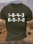 Men's Car Guy 1-8-4-3 6-5-7-2 Funny Graphic Printing Text Letters Loose Casual Cotton T-Shirt