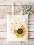 Women's Cute Dog Simple Sunflower Shopping Tote
