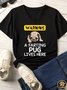 Women's Warning A Farting Pug Lives Here Matching V Neck T-Shirt