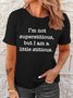 Women's I'm Not Superstitious But I'm A Little Stitious Letters Casual T-Shirt