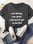 Lilicloth X Funnpaw Women's I Am Beauty I Am Grace I Will Punch You In The Face Matching V Neck T-Shirt
