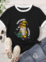 Women's Funny Gardening Is My Therapy Gnome Cotton-Blend Casual T-Shirt