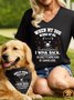 Women's When My Human Winks At Me I Wink Back In Case It's Some Kind Of Canine Code Matching V Neck T-Shirt