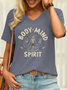Women’s Body Mind Spirit Yoga Animal Cotton Casual T-Shirt