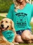 Women's When My Human Winks At Me I Wink Back In Case It's Some Kind Of Canine Code Matching V Neck T-Shirt