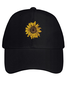 Women's Sunflower Print Cotton Fit Adjustable Hat