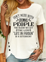 Women’s Don't Mess With Old People Life In Prison Is A Deterrent Funny Crew Neck Casual T-Shirt