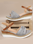 Women‘s Platform Sandals Casual Strappy Low Wedges Slip on Sandals Zipper Beach Sandals Dress Shoes Comfortable Outdoor Shoes