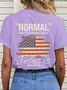 Women's American Flag Normal Isn't Coming Back Cotton Simple Loose T-Shirt
