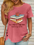 Women's All I Need is a Good Book And a Cup of Tea Crew Neck Loose T-Shirt