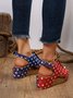 Independence Day Sandals for Women Dressy Summer,Hollow Out Slingback Espadrilles Open Toe Wedges High Heels Beach Sandals