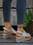 Women's Leopard Hollow Out Slingback Espadrilles Open Toe Wedges High Heels Beach Sandals for Women Dressy Summer