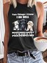 Women's Dog Lover Funny Casual Crew Neck Tank Top