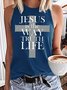 Women's JESUS IS THE WAY TRUTH LIFE V Neck Casual Tank Top