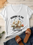Women's Reading Is My Therapy V Neck Casual Text Letters T-Shirt