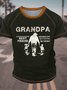 Men's Grandpa Granddaughters Best Friend Funny Graphic Printing Regular Fit Casual Crew Neck Text Letters T-Shirt