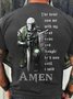 Men's The Devil Saw Me With My Head Down I Said Amen Funny Graphic Printing Casual Text Letters Cotton T-Shirt