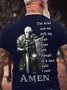Men's The Devil Saw Me With My Head Down I Said Amen Funny Graphic Printing Casual Text Letters Cotton T-Shirt