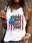 Women’s Drink The Booze And Light The Fuse American Flag Text Letters Tank Top