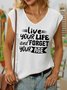 Lilicloth X Y Live Your Life And Forget You Age Women’s Text Letters Cotton Tank Top