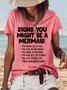 Women's Signs You Might Be A Mermaid FunnyCrew Neck Casual T-Shirt