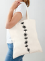 Women's Casual Daisy Chain 16 OZ Canvas Fabric Floral Shopping Tote