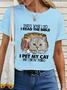 Women‘s Funny Word That's what I do I read the bible I pet my cat and I know things Cotton T-Shirt