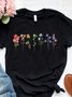 Women's Plant Flower Rainbow Lovelgbtq Pride Month Rainbow Funny Graphic Printing Cotton Casual Crew Neck Loose T-Shirt