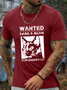 Men’s Funny Schrodingers Cat Wanted Dead And Alive Casual Text Letters Cotton T-Shirt