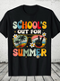 Men's /Women's School'S Out For Summer Funny Graphic Printing Text Letters Cotton Casual Crew Neck T-Shirt