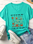 Women's Let's Root For Each Other V Neck Cotton-Blend Casual T-Shirt