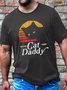 Men's Cotton Cat Daddy Vintage Eighties Style Cat Retro T-Shirt