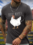 Men's Funny Distressed Guess What Chicken Butt Cotton T-Shirt