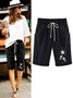 Women‘s Dandelion Knee Length Bermuda Shorts Plus Size Casual Summer Loose Fit Long Shorts Elastic Waist Shorts with Pockets
