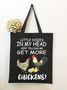 Women's Little Voices In My Head Keep Telling Me Get More Chickens Funny Animal Shopping Tote