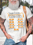 Men's Senior Citizen Texting Codes Ttyl Talk To You Louder Funny Graphic Printing Gift For Father'S Day Cotton Casual Crew Neck Loose T-Shirt