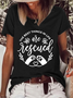 Women's The Best Things In Life Are Rescued Loose Casual T-Shirt
