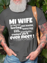 Men's  Cotton Funny Word My Wife Casual Crew Neck T-Shirt