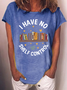 Women’s I Have No Self Control Book Lover Reading Cotton Casual T-Shirt