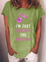 Women's I'm Just Here For The Knitting Casual Crew Neck T-Shirt