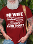 Men's  Cotton Funny Word My Wife Casual Crew Neck T-Shirt