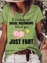 Women's Funny Pig If Somebody Ian'T Social Distancing Behind You Just Fart Graphic Printing Graphic Printing Casual Crew Neck Text Letters Cotton-Blend T-Shirt