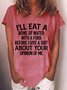 Women's funny Bowl Of Water Casual Text Letters T-Shirt