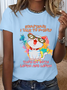 Women’s Cotton Funny Cute Cat Sometimes I Talk To Myself Simple T-Shirt