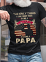 Men's Cotton Veteran Is Being A PaPa Loose Casual T-Shirt