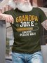 Men's Funny Grandpa Joke Loading Please Wait Graphic Printing Crew Neck Loose Casual Cotton T-Shirt
