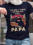 Men's Cotton Veteran Is Being A PaPa Loose Casual T-Shirt