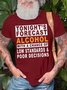 Men's Funny Tonight's Forecast Alcohol With A Chance Of Low Standards Poor Decisions Graphic Printing Text Letters Cotton Crew Neck Casual T-Shirt