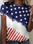 Women's  America Flag Print T-Shirt