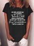 Women's Funny My Kids Accused Me Of Having A Favorite Child Graphic Printing Cotton-Blend Casual Crew Neck T-Shirt